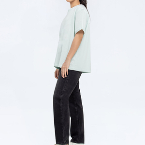 T-shirt à manches courtes 100% coton pour femmes de haute qualité respirant Logo personnalisé meilleur prix XS pour vêtements d'été en gros disponible - Product Image 3