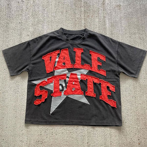 T-shirt imprimé pour hommes au look lavé à l'acide d'inspiration vintage, simple mais à la mode, design personnalisé, t-shirt imprimé pour hommes - Product Image 1