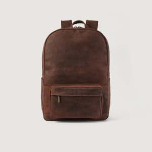 Distressed Vintage Brown Leather <b>Laptop</b> <b>Backpack</b> - Product Image 1