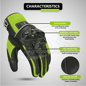 Guantes de cuero de dedo completo para hombre, protectores de manos para moto, oferta - Product Image 2