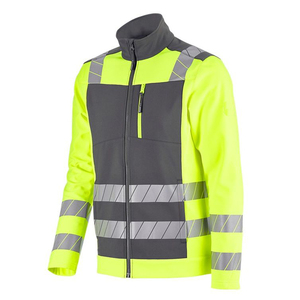 Chaqueta Softshell Reflectante para Hombre al por Mayor, Ropa de Trabajo de Seguridad Elegante de Alta Visibilidad, Chaquetas Softshell Resistentes al Agua y al Viento - Product Image 5