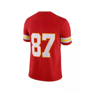 Maillot de football américain adulte de haute qualité hauts Service OEM coupe automatisée maillot de football couleur bleue et blanche - Product Image 3