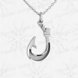 จี้เงินแท้ 925 คุณภาพสูง รูปมีด/ตะขอเบ็ดตกปลา สำหรับใส่เรซิ่นเก็บอัฐิ งาน DIY ขนาด 25x12 มม. - Product Image 2