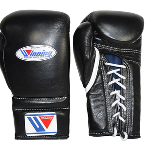 Nouveaux gants de boxe Muay Thai Winning Pro en cuir véritable 10oz 12oz 14oz 16oz avec support de poignet Velcro, gants d'entraînement, logo personnalisé - Product Image 5