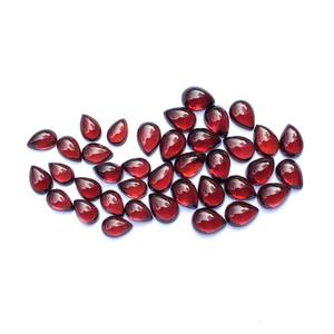 Calibré 3x5mm Naturel Rouge Grenat Pierre Poire Lisse Cabochon Pierre Précieuse Lâche pour la Fabrication de Bijoux Par Vivaaz Gems IGI Certifié - Product Image 1