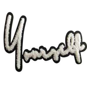 Vente en gros de patchs en chenille brodés personnalisés thermocollants, sweat à capuche en sergé de Noël, lettres en forme de fleur - Product Image 5