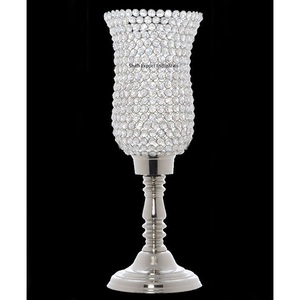 À la mode cristal ouragans bougeoirs mariage table décorative pièce maîtresse argent plaqué ouragans titulaires - Product Image 4