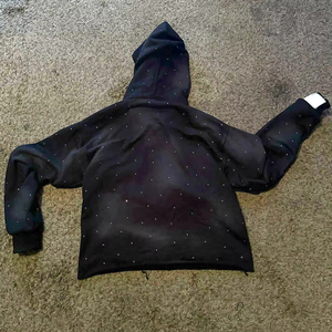 Sweats d'hiver à fermeture éclair lourds pour hommes personnalisés du fabricant Sweat à capuche Vintage en détresse avec patch de broderie lavé à l'acide-Vente en gros - Product Image 2