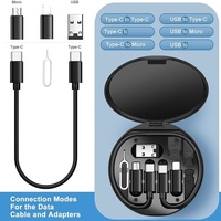 USB-C V8 kualitas tinggi 4-in-1 5V 3A jaket PVC pengisian cepat 1m kabel USB tipe-c untuk perangkat IOS dan earphone komputer