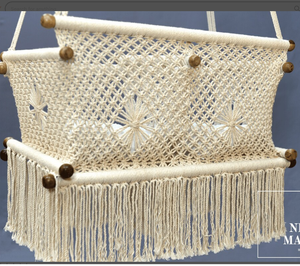Cuna Colgante de Macramé para Bebés, Hecha a Mano con Algodón Natural, Estilo Moderno, Color a Elección, Cuna Colgante para Bebés - Product Image 3