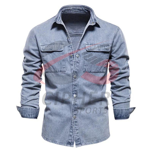 Chaqueta vaquera de lana de otoño e invierno para hombre, chaqueta vaquera lavada elástica, Chaquetas vaqueras a la moda para Primavera e Invierno - Product Image 1