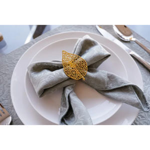Luxury Golden Metal Flower <b>Napkin</b> <b>Holder</b> with Sequin Accents Perfect for Special Unique Occasion Table Settings In Best Price - Product Image 2