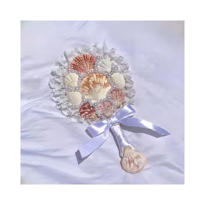 Espejo de concha marina con mosaico de nácar natural sobre marco de madera para decoración de paredes costeras, hecho a mano en Vietnam - Product Image 4