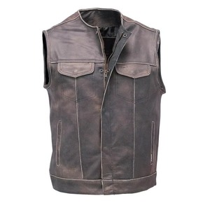 Gilet en cuir unisexe personnalisable Logo Design Private Label Look vieilli hiver toutes les tailles disponibles bas prix respirant - Product Image 4