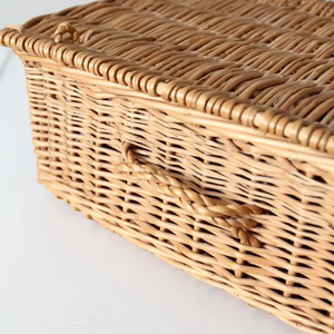 Handwoven <b>Rattan</b> Rectangular Tissue Box <b>Cover</b> for Boho & Rustic Home Decor - Product Image 2