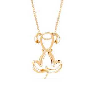 Collier avec pendentif en forme de chien en diamant de laboratoire certifié IGI, en or massif 14 carats, pour cadeau de parent, bijoux fins minimalistes, vendeur d'Inde - Product Image 4