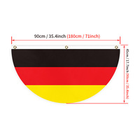 Drapeau plissé semi-éventailé du Brésil en polyester 100D, bannière décorative 45x90cm (1,5x3ft)
