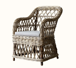 Chaise en osier Lauren, Hampton Grey, fauteuil en rotin, fauteuil en osier pour la vente en gros, artisanat au Vietnam, Nhat Minh - Product Image 1