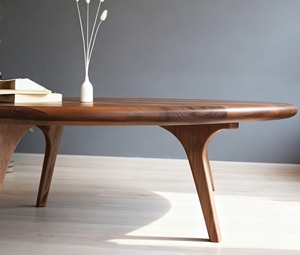Walnut gỗ giữa thế kỷ Vòng Bàn cà phê, walnut kết thúc gỗ sofa centerpiece Bảng đồ nội thất phòng khách, trang trí, nhà - Product Image 1