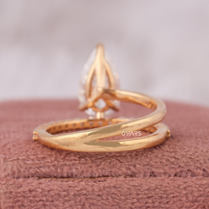 แหวนหมั้นเพชรทรงลูกแพร์ 2.00 กะรัต ความสะอาดระดับ F VVS เพชรเลี้ยงในห้องปฏิบัติการ สำหรับผู้หญิง หรูหรา ได้รับการรับรองจาก IGI ทองคำขาว 18k - Product Image 4