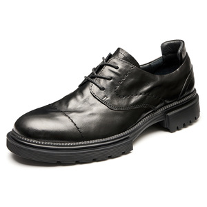 Chaussures Oxford en cuir de vachette pleine fleur avec talon amorti et design antidérapant, chaussures habillées pour hommes, chaussures en cuir - Product Image 1