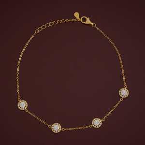 Chevillères de mariage en argent 92,5 plaqué or 180797, en acier inoxydable, laiton, alliage de cuivre, ornées de diamants et de perles, idéales pour les cadeaux - Product Image 1