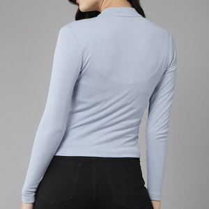 Cómoda camisa térmica con cremallera Panel de malla Top con cremallera para correr con orificio para el pulgar Manga completa Cremallera para fitness - Product Image 2