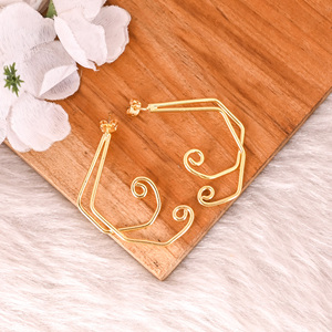 Pendientes Clásicos de Moda en Latón Chapado en Oro Amarillo, de Alta Calidad, Hechos a Mano, para Compromiso, Fiesta, Boda, Cumpleaños - Product Image 2