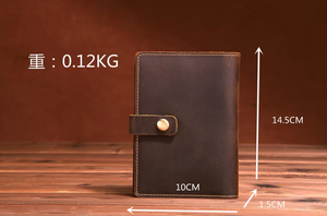 Porte-cartes personnalisé en cuir véritable Porte-cartes pour hommes de haute qualité Poche portefeuille Mini Smart Slim Crazy Horse Couverture de passeport en cuir - Product Image 3