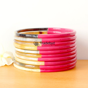 กำไลข้อมือทำมือจากเขาสัตว์ธรรมชาติ คุณภาพพรีเมียม ดีไซน์ทันสมัย เหมาะสำหรับทั้งชายและหญิง ของขวัญเครื่องประดับแฟชั่น Tradebyd - Product Image 3
