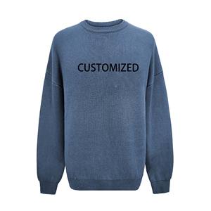 Suéter de Algodón de Alta Calidad, Fabricante, Personalizado, OEM y ODM, para Hombre, Cuello Redondo, Tejido, Diferentes Colores, Tallas Grandes - Product Image 2