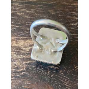 Reda Galvan Royston Boho Style Handmade <b>Ring</b> Turquoise <b>Emerald</b> Cut Bezel Set in Sterling <b>Silver</b> Size 8 Everyday Wear - Product Image 5