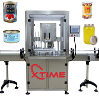 Máquina automática de sellado de tarros, sellador de latas de plástico y vidrio para alimentos de mascotas, de alta eficiencia