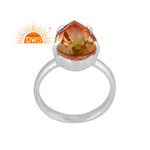 Anillo apilable de piedras preciosas de cuarzo doble multiturmalina Bio de plata esterlina fina superventas fabricante de joyería personalizada - Product Image 1