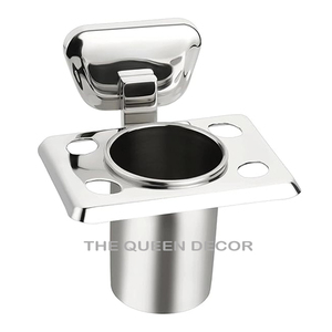 Modern Design Color <b>Round</b> Shape <b>Brush</b> Holder Mother of Pearl Bathroom Accessories Set Wholesale for Hotels - Product Image 6