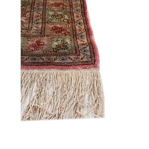 Gulmarg Hand Knotted <b>Silk</b> Rug <b>Red</b> Orange Medallion Pattern Rectangle Puzzle Design for Home Living Pae-5994 Handmade Techniques - Product Image 4