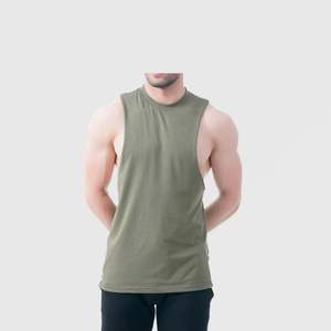 เสื้อกล้ามออกกำลังกายผู้ชายแบบสั่งทำขายส่งสำหรับฤดูร้อน ผ้าริบเนื้อนุ่ม ระบายอากาศได้ดี ผลิตจากใยฝ้ายและใยไผ่ เสื้อกล้ามฟิตเนสแบบสตริงเกอร์ - Product Image 1