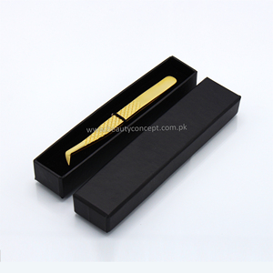 Pince à cils professionnelle en acier inoxydable avec pointe fine incurvée pointe droite outil d'extension de cils durable - Product Image 3