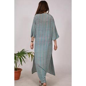 Vestido Largo de seda crepé Kurti para mujer, ropa informal hecha a mano, Vestido largo de fiesta, vestido elegante para uso diario festivo - Product Image 5