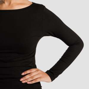 Black Side Gather <b>Top</b> for Leisure Wear - Product Image 5