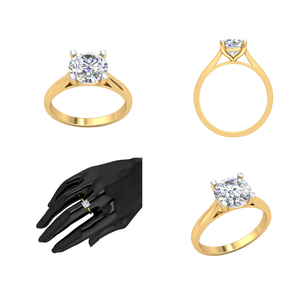 Bague classique élégante en or 14 carats pour femme 1.3Cts VS Clarity Lab Grown EF Color Diamond Luxurious IGI Certified Jewelry - Product Image 2