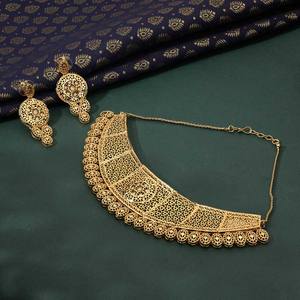 Venta al por mayor de joyería de boda ortodoxa tradicional 14K 18K 24K chapado en oro de latón gargantilla collares conjunto de oro de moda lleno - Product Image 2