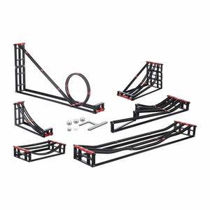 Pista de mecánica con rieles metálicos para demostrar principios de movimiento y experimentos de impulso - Product Image 1