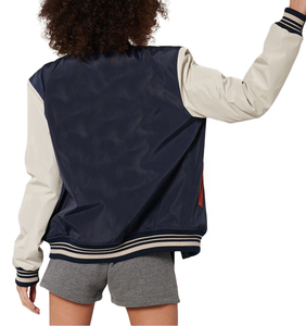 Chaqueta Universitaria de Lona con Rayas Invernales, Personalizable con Bordado e Impresión, para Equipos de Béisbol, Color Personalizado, Impermeable - Product Image 3