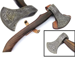 Wholesale Customized OEM ODM Cutlery Factory <b>Axe</b> <b>Survival</b> Damascus Best Carbon Steel Outdoor <b>Axe</b> With Wooden Handle Hand Forged - Product Image 1