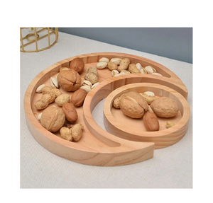 Plateau en bois en forme de demi-lune, artisanat, plateau décoratif pour fromage et fruits, vente en promotion - Product Image 1