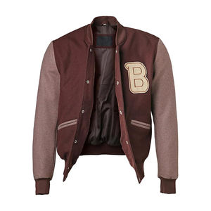 Veste universitaire avec doublure en matériau à changement de phase, corps en laine régulatrice de température, manches en cuir, adaptative au climat - Product Image 4