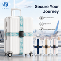 Sangle de bagage de voyage réglable en sangle élastique avec boucle à dégagement rapide en polyester/nylon, couleurs et motifs personnalisés pour valise