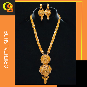 Ensemble de boucles d'oreilles collier de qualité supérieure avec plaqué or 22 carats fait à la main pour femmes ensemble de bijoux boucles d'oreilles collier - Product Image 2