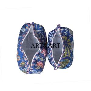 Ensemble de toilette fonctionnel à 3 pièces avec fermeture éclair, tissu en coton élégant, poignée douce écologique, sac organisateur de maquillage multi-usages - Product Image 3